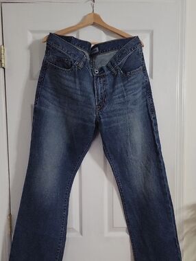 Express Men's Straight Dark Blue Denim Jeans